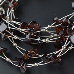 Cherry amber bracelet with wire